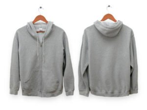 Sweat à capuche zippé – Gris clair unisexe
