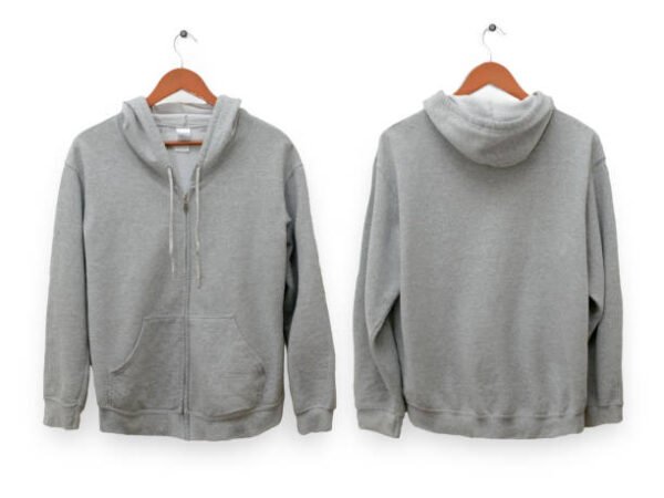 Sweat à capuche zippé – Gris clair unisexe