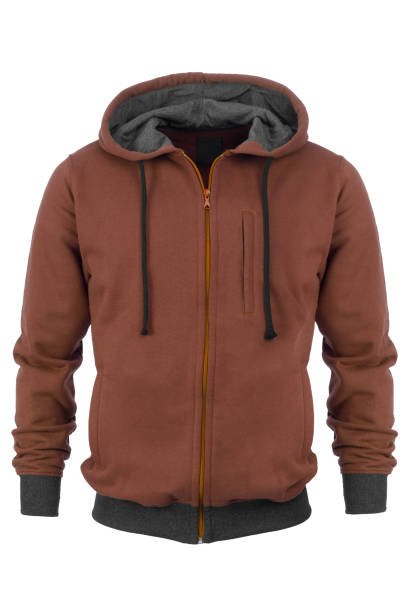 Sweat à capuche zippé – Brun et gris unisexe